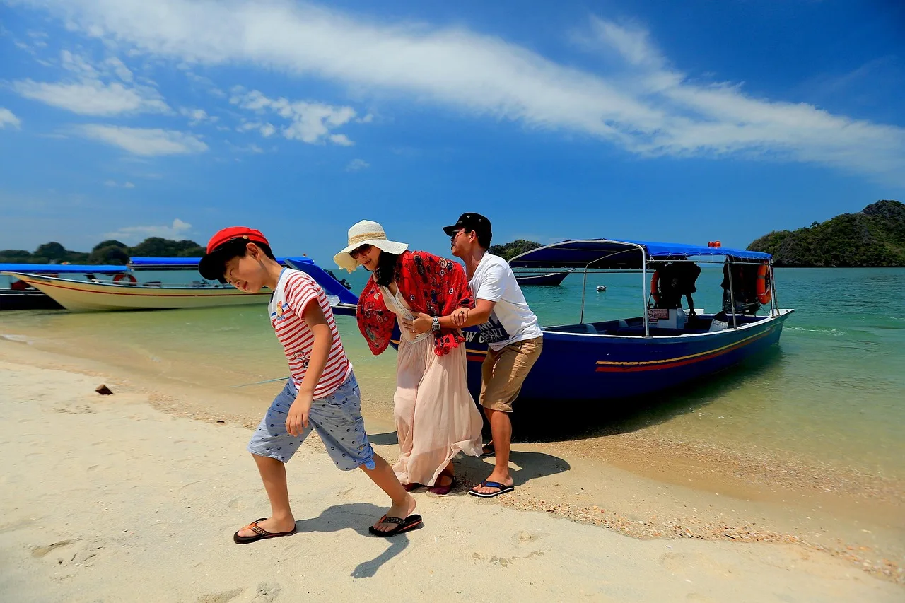 beach, family, langkawi, nature, malaysia